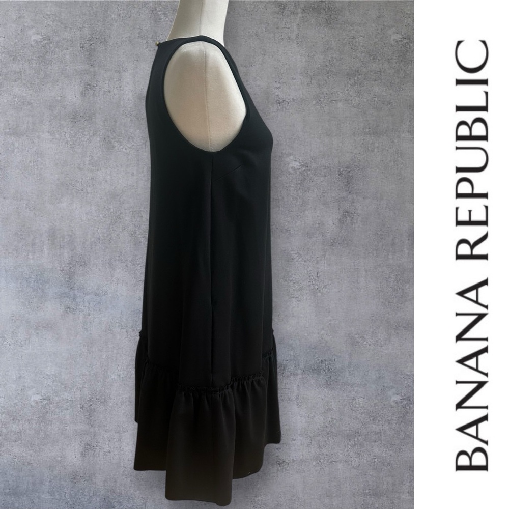 Banana Republic‎ Black Mini Dress with Flounce Hem, Size 4, MSRP $119 - Picture 2 of 6